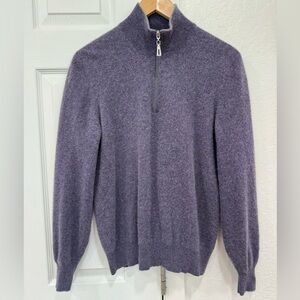 Brunello Cucinelli Long Sleeve Cashmere 1/4 Zip Pullover Sweater